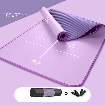 Thảm tập Yoga Định tuyến chuẩn dày 10mm Chống trơn trượt - Tặng kèm túi đựng