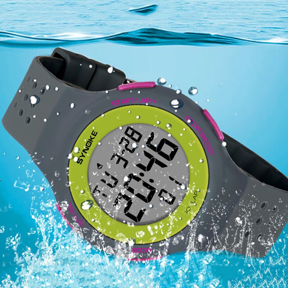 MACmk Ultra-slim Hollowed Band Luminous Waterproof Digital Unisex Sports Wrist Watch