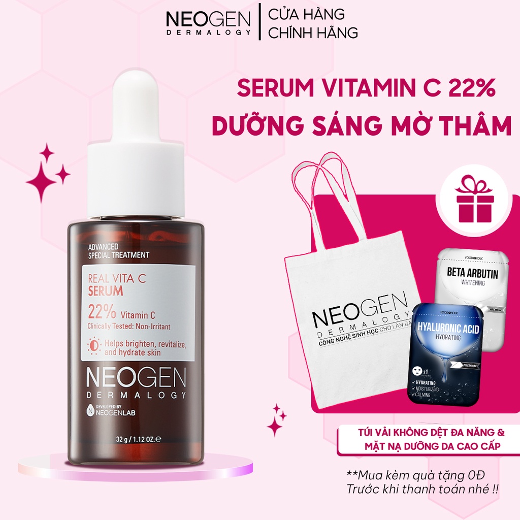 Siêu Tinh Chất Mờ Thâm Dưỡng Trắng Vitamin C SAP 22% Neogen Dermalogy Real Vita C Serum 32ml