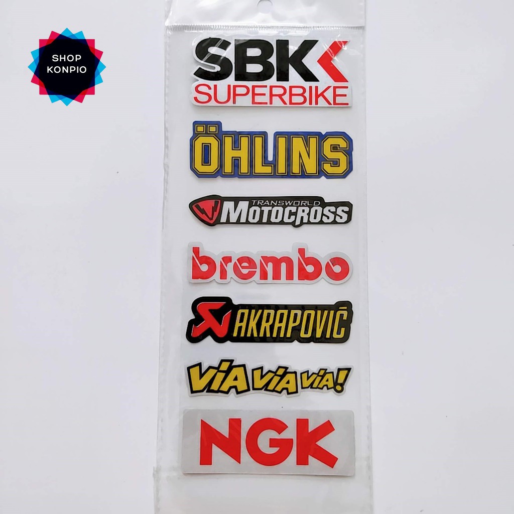 Bộ Tem Sticker Phản Quang SBK Cao Cấp Dán Xe Máy, Ô Tô, Mũ Bảo Hiểm, Chống Thấm Nước, Chống Bay Màu