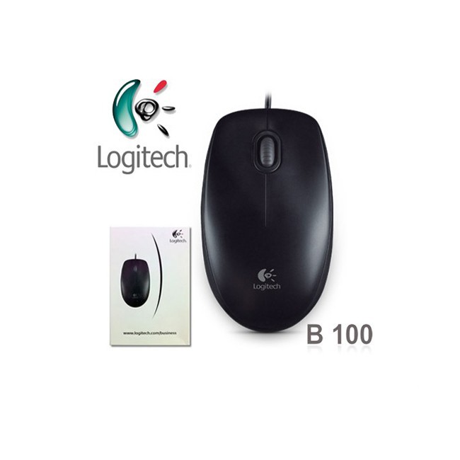 (HCM) Chuột máy tính có dây Logitech B100 chính hãng kích thước 11.6 x 6.2cm, BH 12 tháng