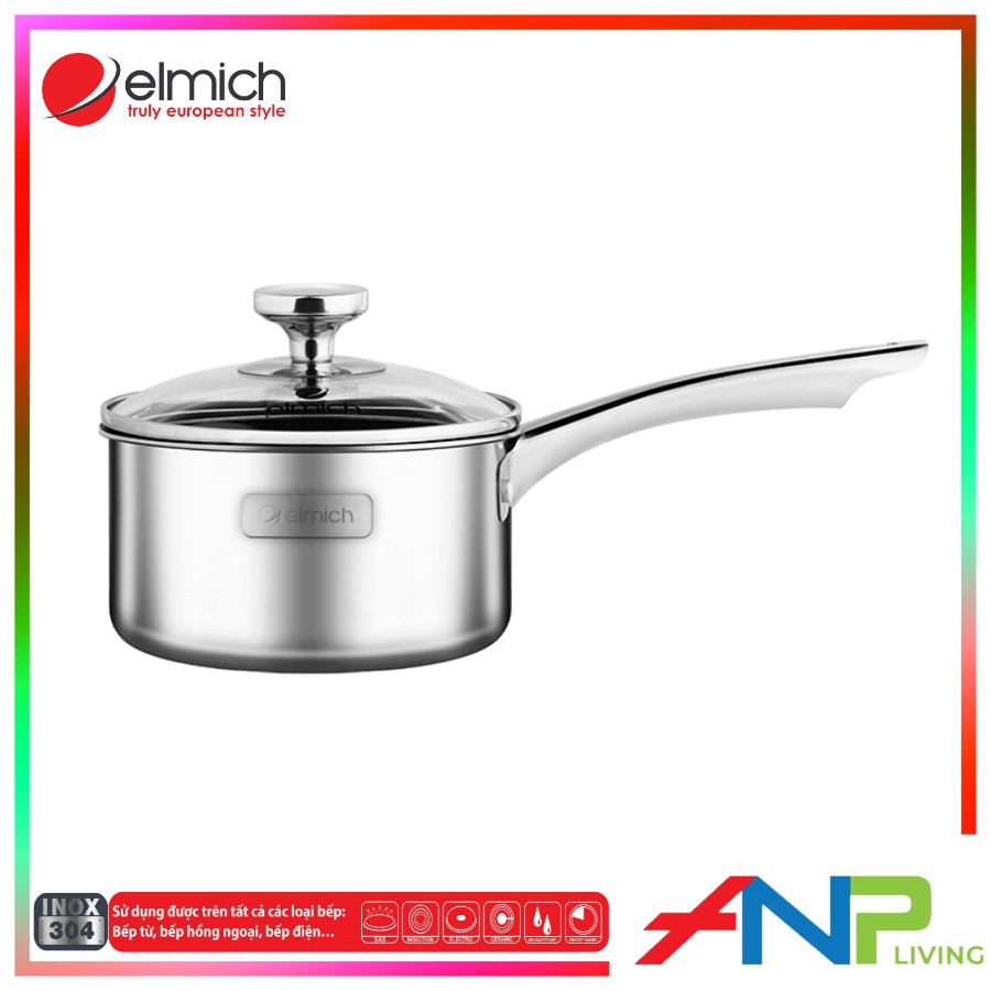 Quánh Inox Chống Dính 3 lớp đáy liền Trimax EL-3783 size 14cm