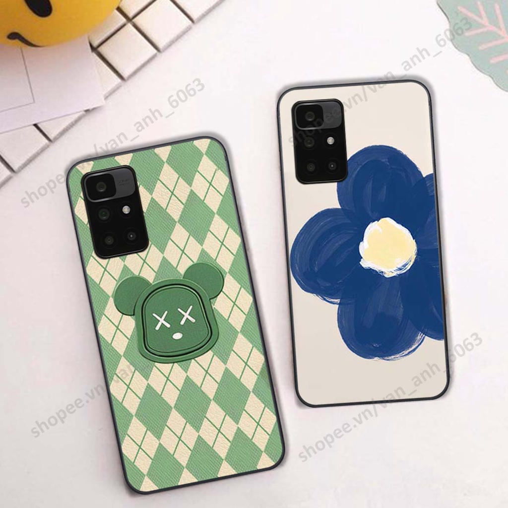 Ốp lưng Xiaomi Redmi 10 in hình hoa, gấu rich bear nghệ thuật, thời trang