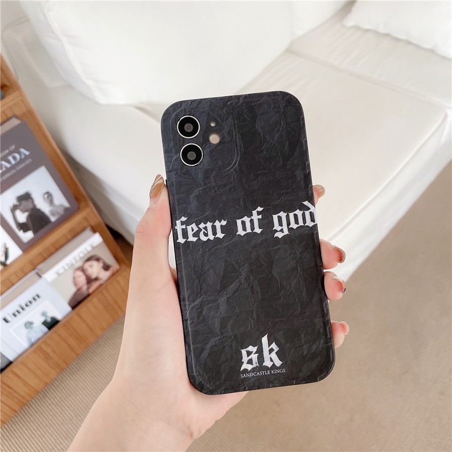 Ốp Điện Thoại Silicone Mềm Họa Tiết Fear of God Cho iPhone 14 Pro Max iPhone 13 Pro Max iPhone 12 Pro Max iPhone 11
