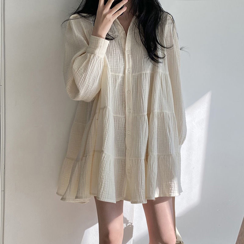 Đầm ngắn tay xếp ly phong cách Hàn Quốc dành cho nữ