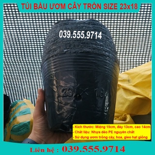 1kg túi bầu đen tròn trông cây size 23x18