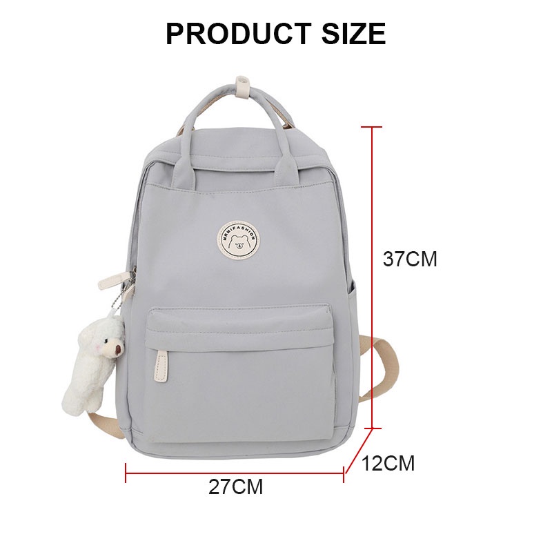 Ba lô nylon YADOU màu trơn sức chứa lớn đơn giản thời trang cho nữ sinh trung học/du lịch