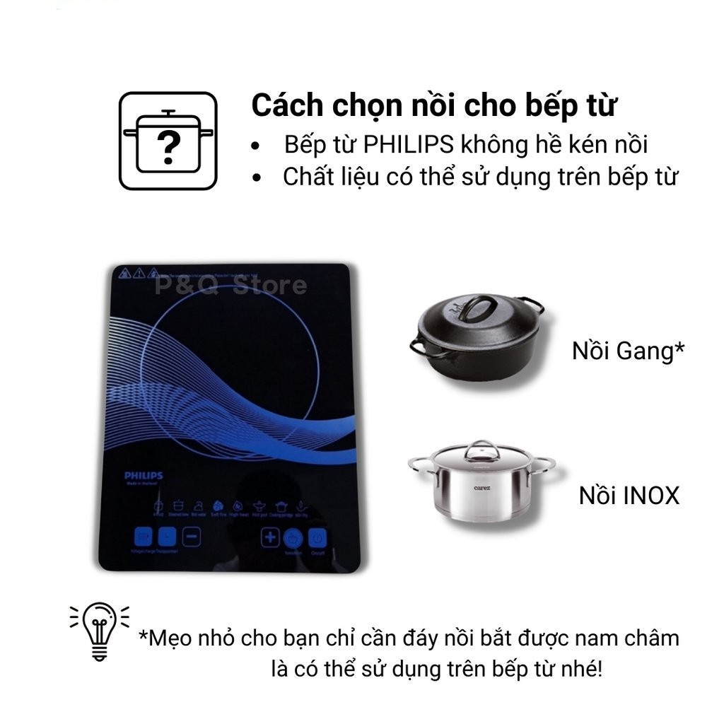 [CHÍNH HÃNG] Bếp từ cảm ứng Philips,mặt bếp bàng thuỷ tinh cao cấp dày, chịu nhiệt cao[ BH 2 năm]/Bếp từ cảm ứng Philips