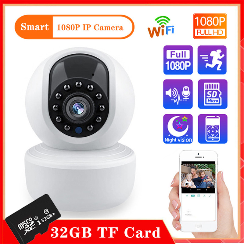 Camera giám sát Camera Ip Wifi Không Dây 1080p 2mp P2P Sd Cho Cctv Home