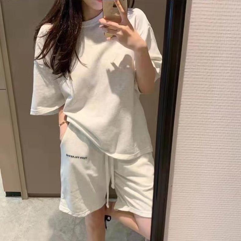 Bộ Đùi Nam Nữ Form Rộng Hàn Quốc Tổ Ong Chữ Ngực - Bộ Đùi Tay Lỡ  Dày Mịn Thoáng Mát Thiết Kế  Kiểu Dáng Năng Động