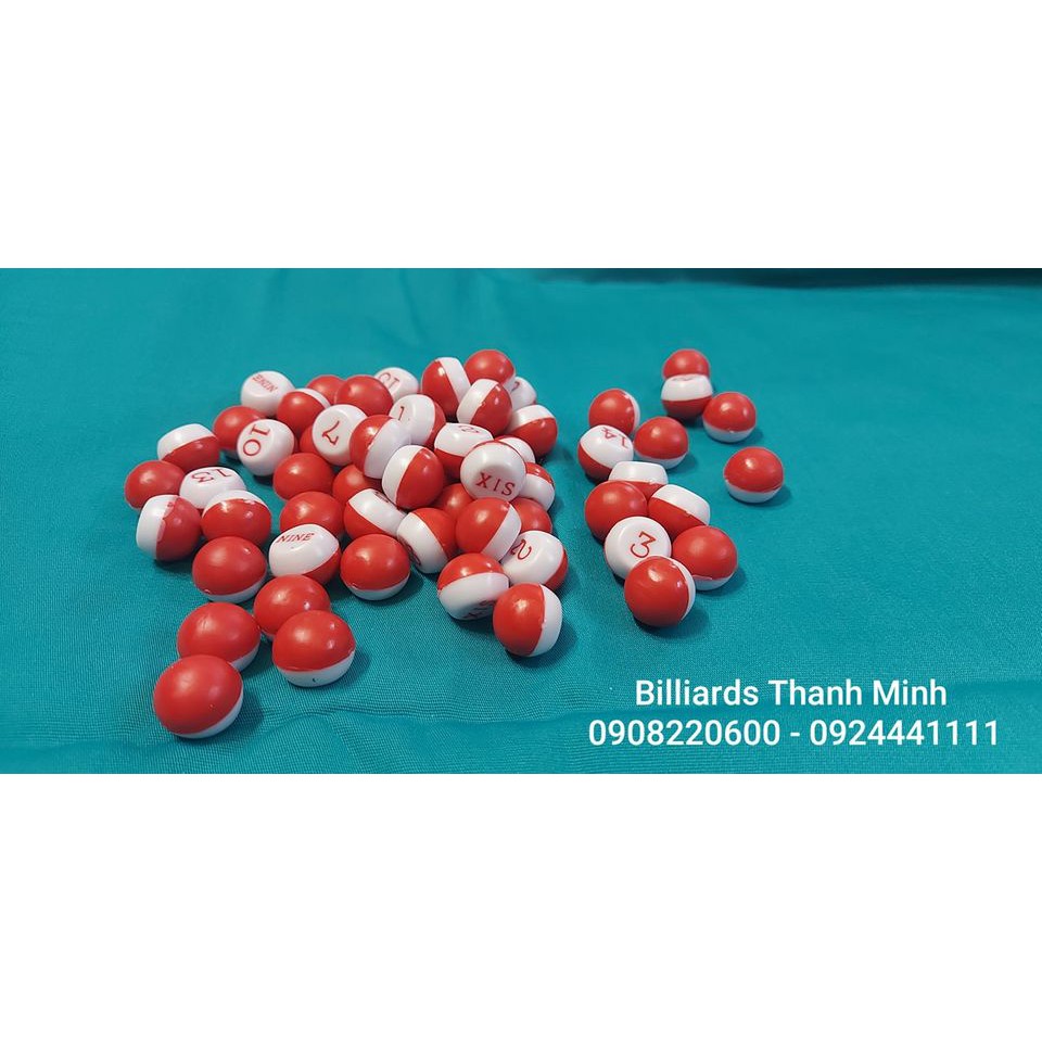 Bộ số bida 2 màu trắng đỏ