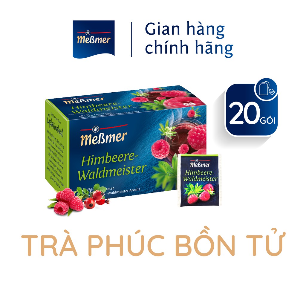 Trà Túi Lọc Phúc Bồn Tử Messmer/ Raspberry Woodruff Hộp 20 Gói - Trà Trái Cây/ Nhập Khẩu Từ Đức