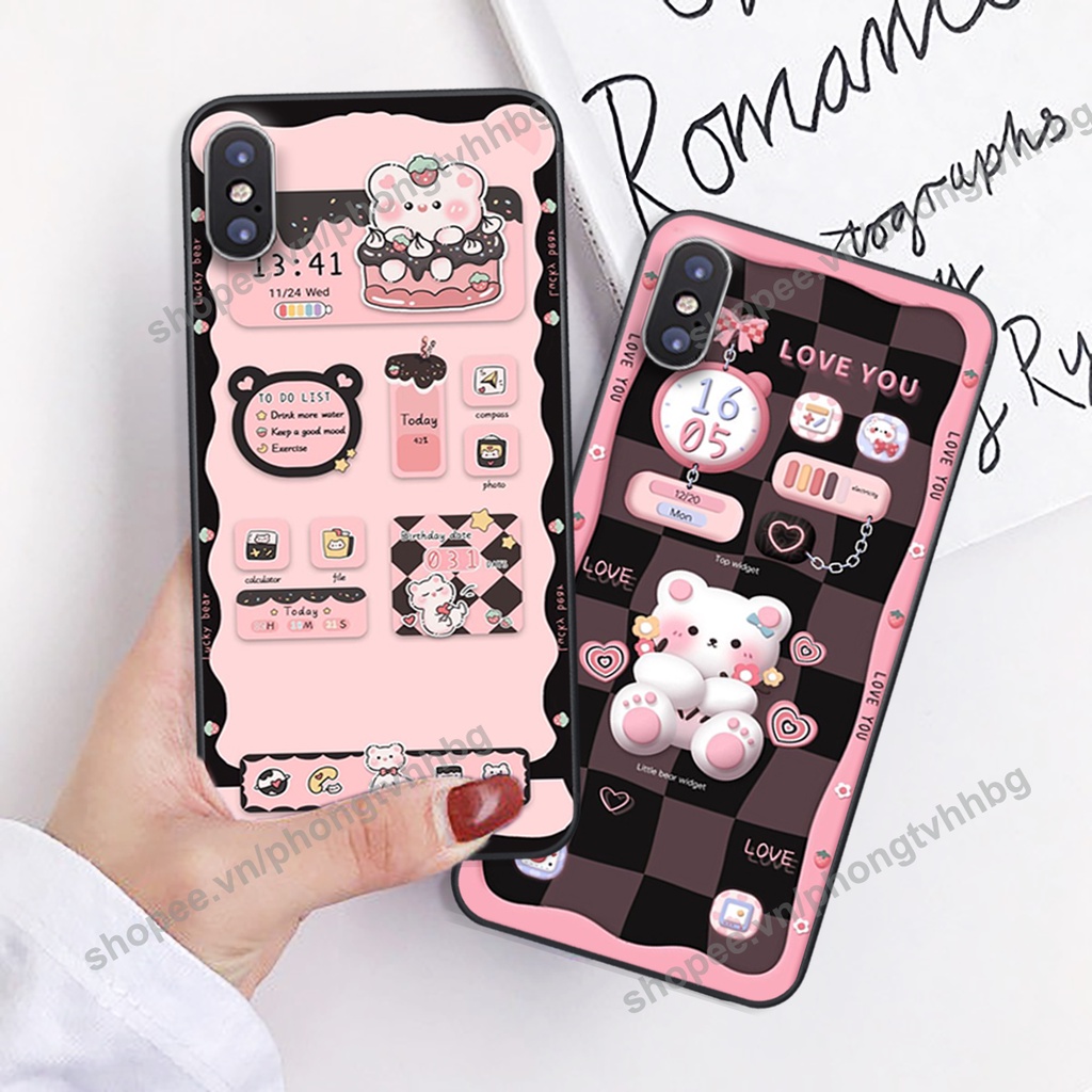 Ốp lưng Iphone X/XS-IPHONE XR-IPHONE XS MAX gấu,thỏ trắng , đồng hồ dễ thương cute cực đẹp