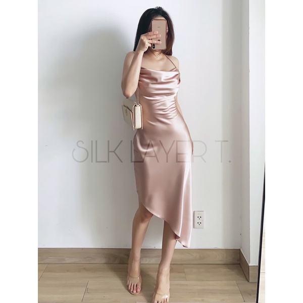 ĐẦM LỤA TẦNG MÀU NUDE by SILK LAYER T.