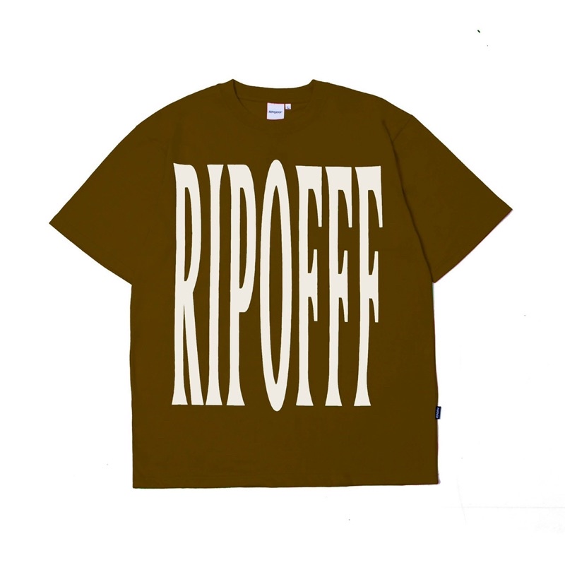 Áo thun Ripofff Big Logo T-shirt tay lỡ cổ tròn màu nâu