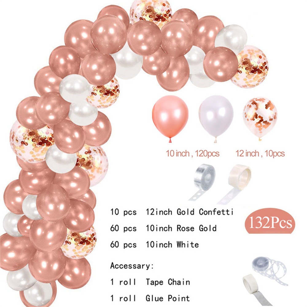 🍒ME🍒 132Pcs/Set Home Festive Baby Shower Birthday Decorations Party Supplies Balloons Arch Kit Set