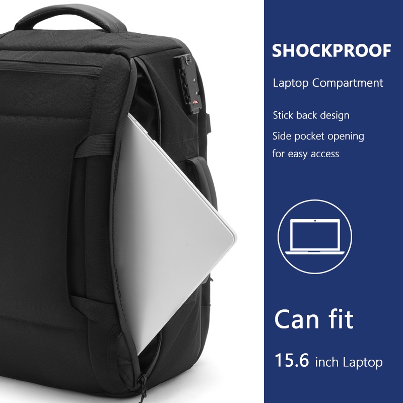 Balo du lịch OZUKO 1022 đựng laptop chống trộm không thấm nước tiện dụng cho nam 15.6 inch