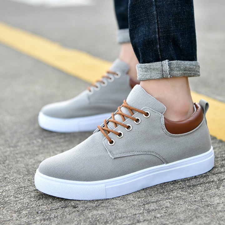 Giày Thể Thao Nam Kiểu Dáng Đơn Giản Chất Liệu Khaki