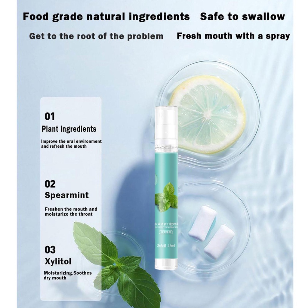 Bình Xịt Hương Trái Cây 15ml Tươi Mát Chai xịt thơm miệng 15dung tích giữ mùi lâu không chứa cồn