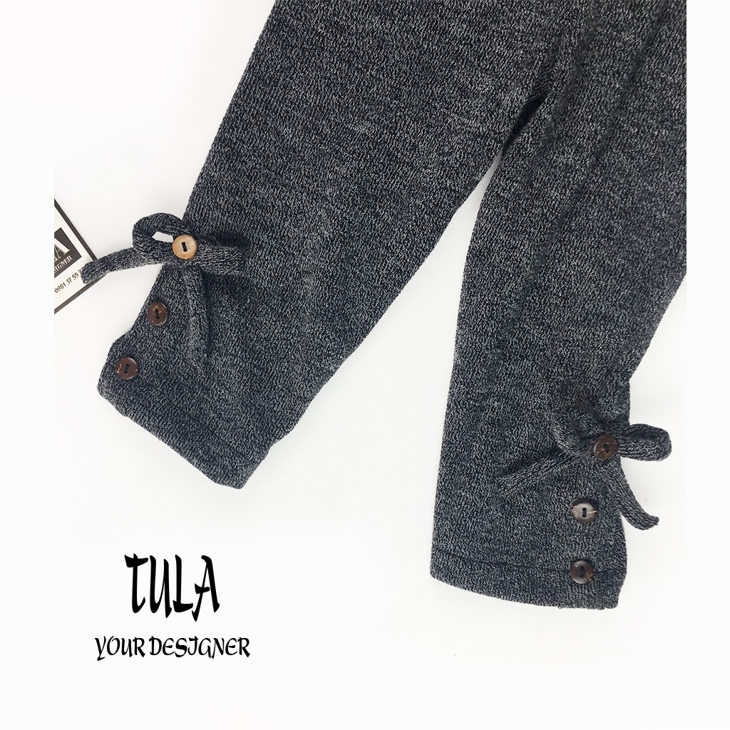 Bộ quần áo thu đông thiết kế cho bé gái vải len Hàn Quốc cao cấp