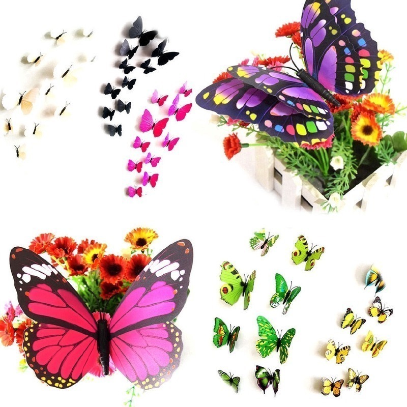 12 con bướm 3D có nam châm dán tủ lạnh