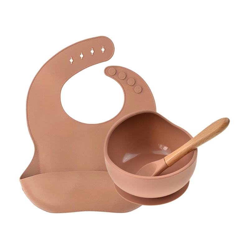 Bộ 3 Yếm Ăn Bằng Silicone Chống Nước Kèm Muỗng Dành Cho Bé Sơ Sinh