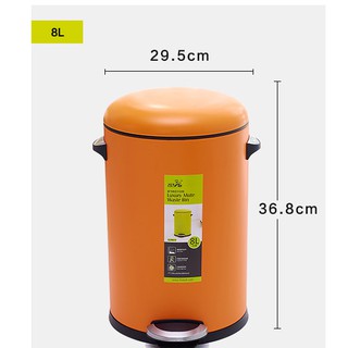 Thùng rác sơn tĩnh điện HASU2000-8 lít (Màu xanh, cam và kem)