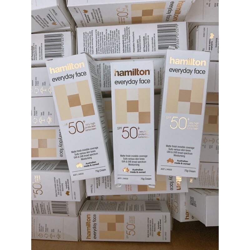 Kem Chống Nắng Úc Hamilton SPF 50+ Everyday Face Cream 75g