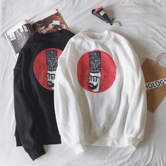 Áo nỉ sweather nam nữ vân tay có bigsize