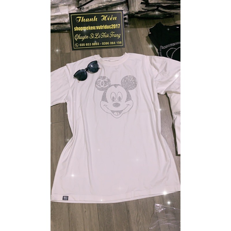 Áo phông đính đá micky sang chảnh