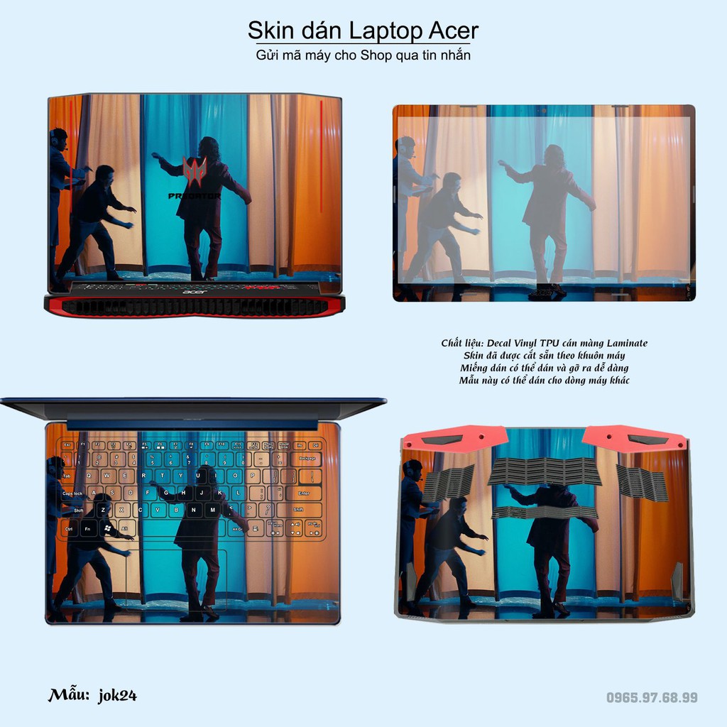 Skin dán Laptop Acer in hình Joker _nhiều mẫu 3 (inbox mã máy cho Shop)