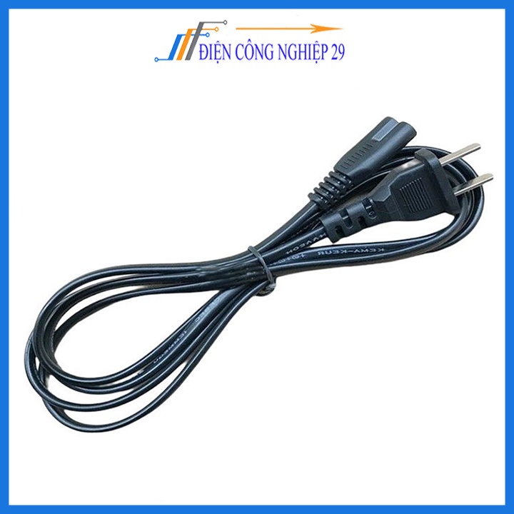 Dây nguồn AC 220V liền giắc cắm 2 chân dài 1 mét đầu tròn