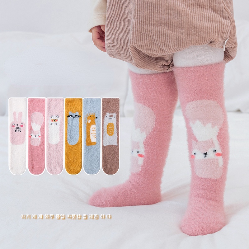 Tất Lông Nhung Dày Dặn Ấm Áp Hoạ Tiết Hoạt Hình Xinh Xắn Cho Bé 0-8 Tuổi