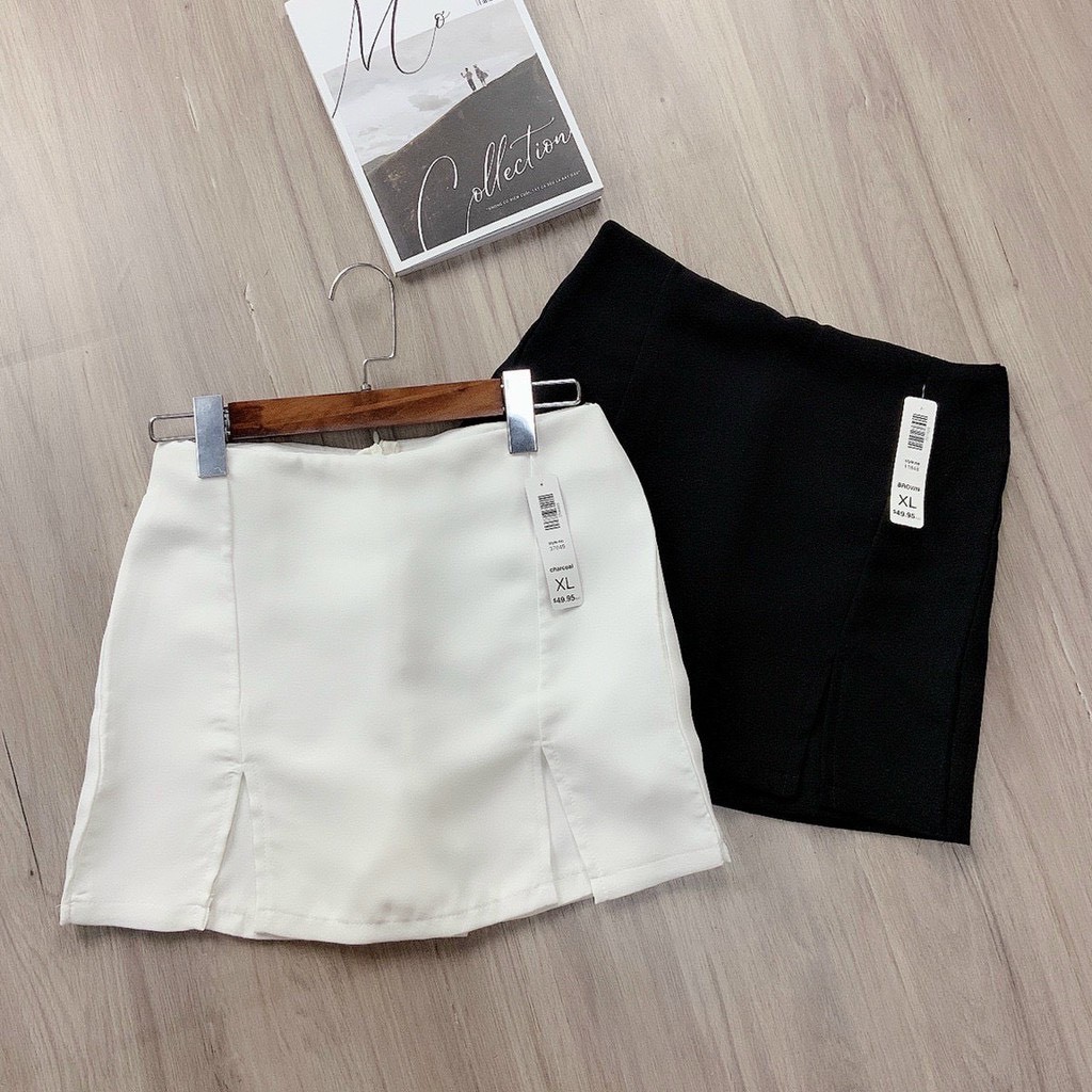 Set áo 2 dây cát hàn phối chân váy xẻ đùi voan - áo blazer đai xích cực sang chảnh