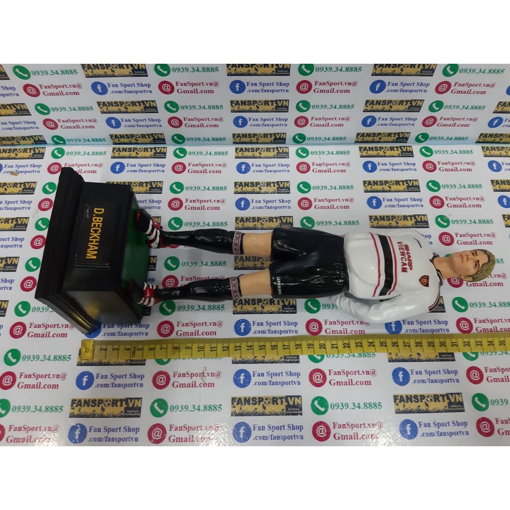 Tượng cầu thủ David Beckham 7 Manchester United 1997 1998 1999 away figure Treble