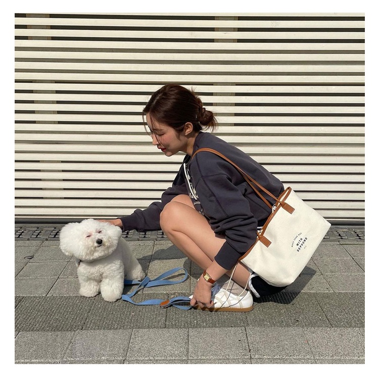 Túi Dây Rút Vải canvas In Chữ Phong Cách Hàn Quốc Thời Trang Mùa Hè Mới 2021 Cho Nữ