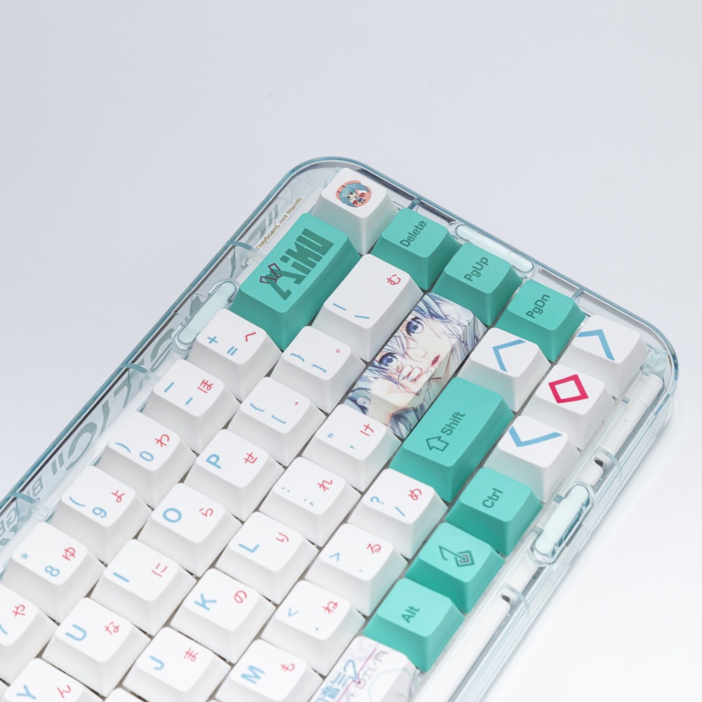 141 Phím Hatsune Miku Keycap Cherry Profile Anime PBT Dye Sub Bàn phím cơ học Keycap Set