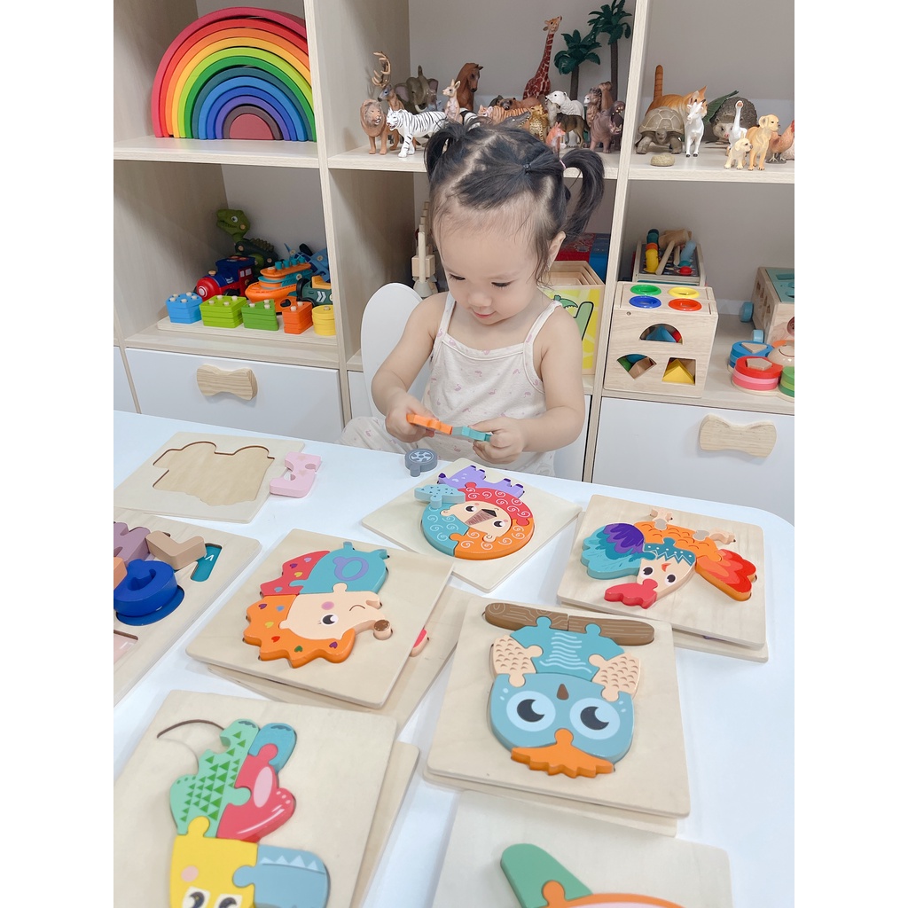 Tranh Gỗ Ghép Hình 3D Nổi Cho Bé - Đồ Chơi Thông Minh