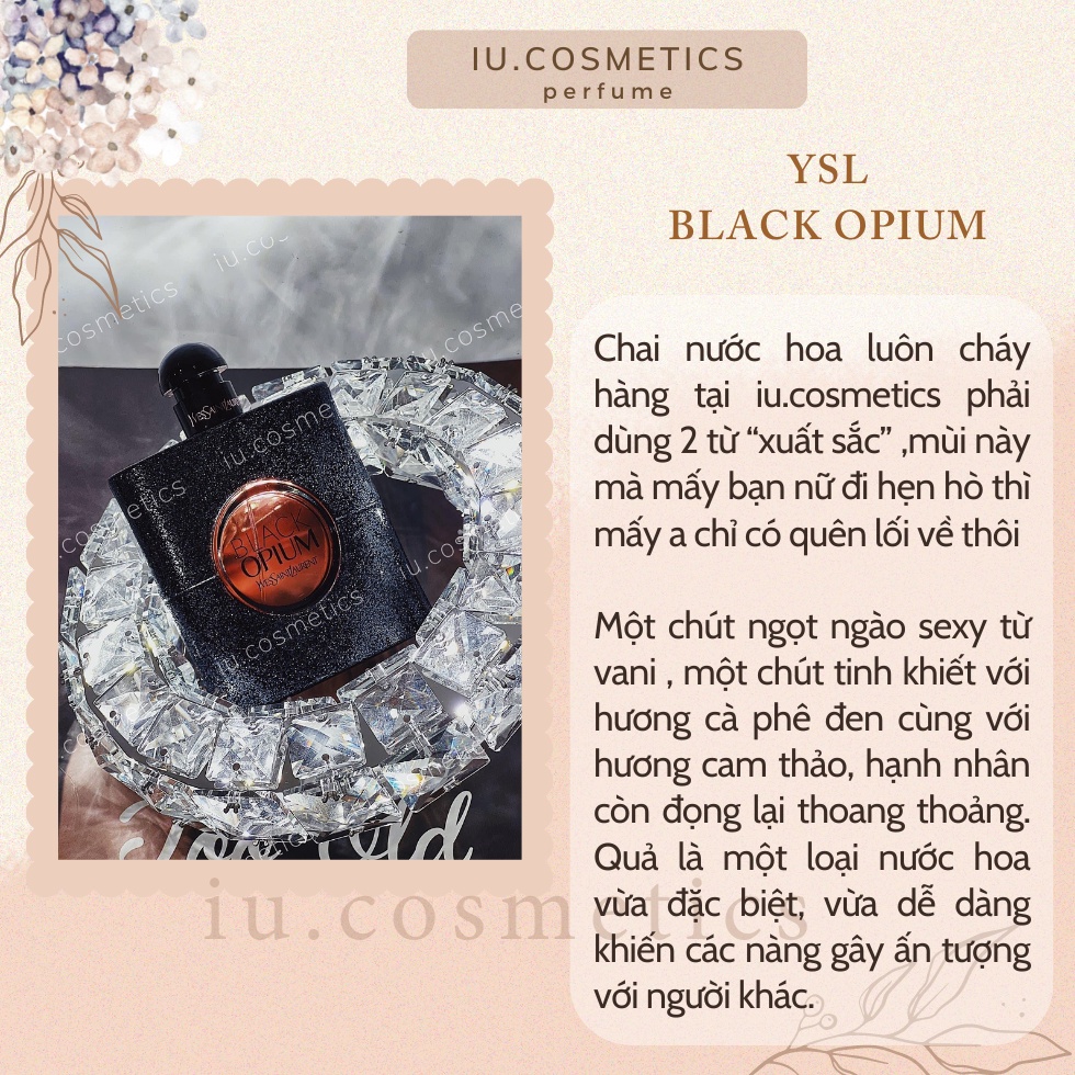 Nước hoa nữ YSL Black Opium EDP 90ml Dầu thơm nữ tính hấp dẫn quyến rũ.