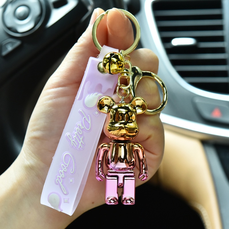 Móc Khóa Hình Chú Gấu Bằng Nhựa Acrylic Màu Sắc Gradient Sáng Tạo