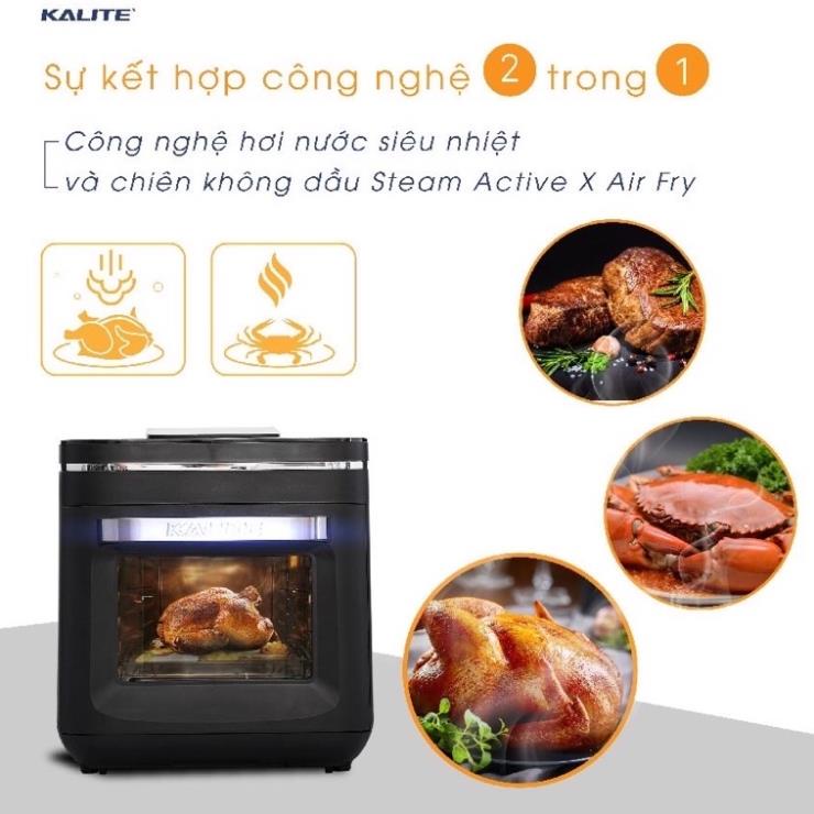 Nồi Chiên Không Dầu Hơi Nước  KALITE STEAM PRO 15L, X Chính Hãng, Giúp Món Ăn Giữ Được Tròn Vị, BH 24 tháng