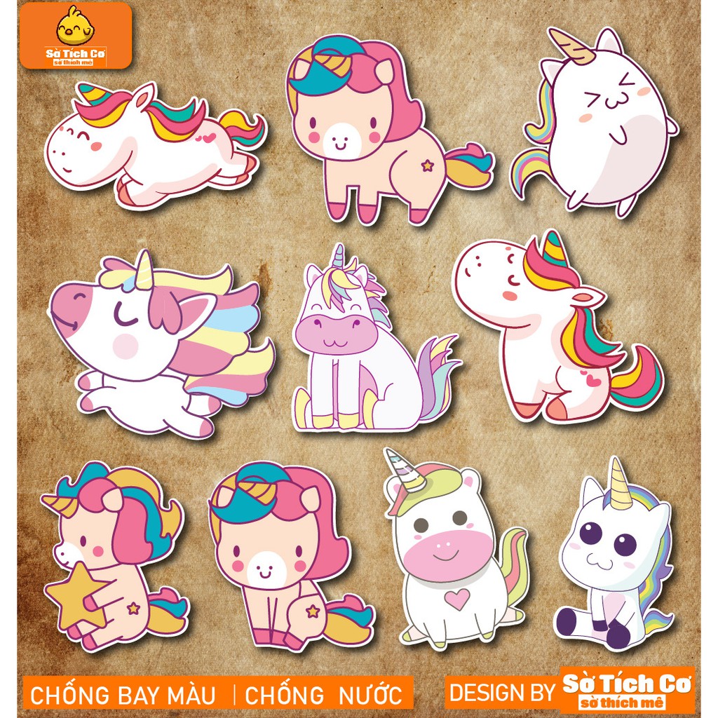 Unicorn dán điện thoại, laptop, mũ bảo hiểm, guitar, vali MSP: ST08