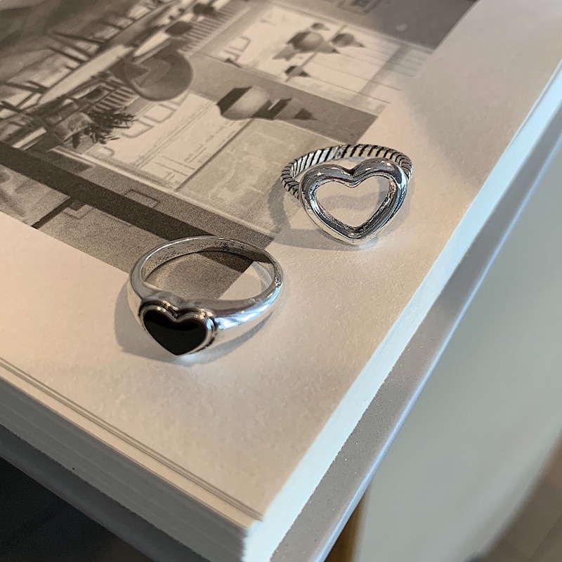 iF YOU Nhẫn Mặt Hình Trái Tim Thiết Kế Độc Đáo Thời Trang Trẻ Trung