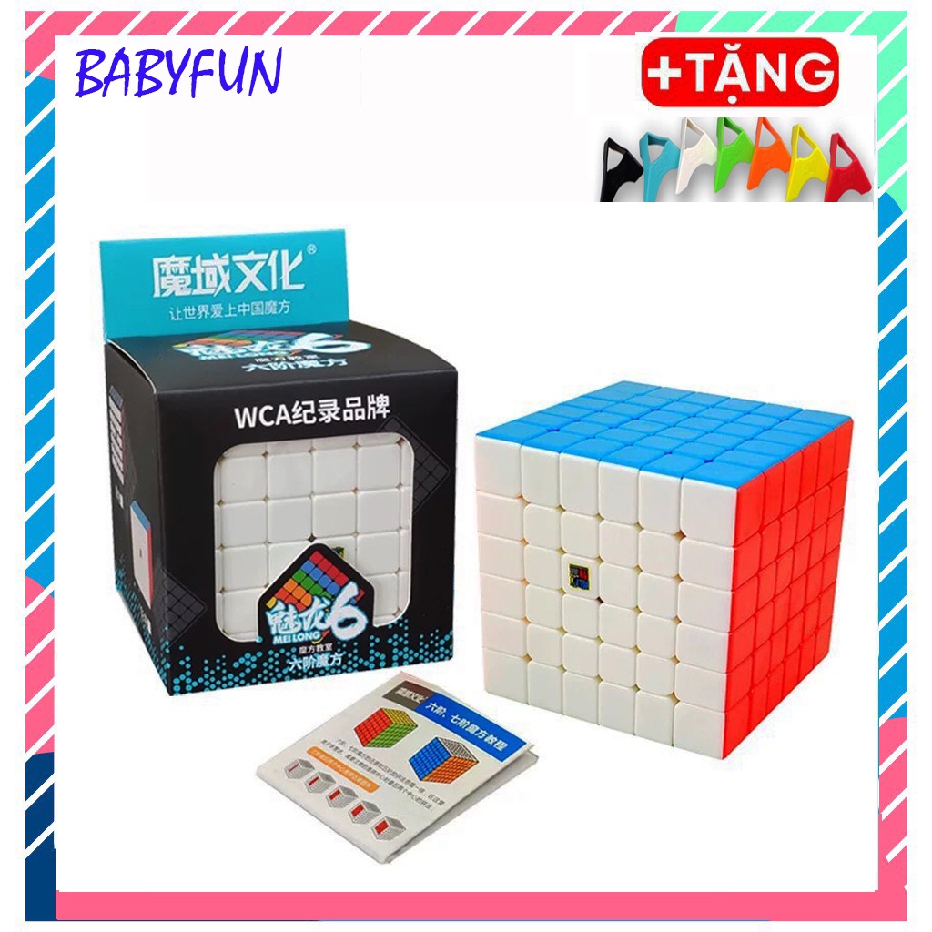 Rubik 6x6 Stickerless MoYu MeiLong MFJS Rubic 6 Tầng 6x6x6 Không Viền Cao Cấp