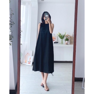 váy linen đen