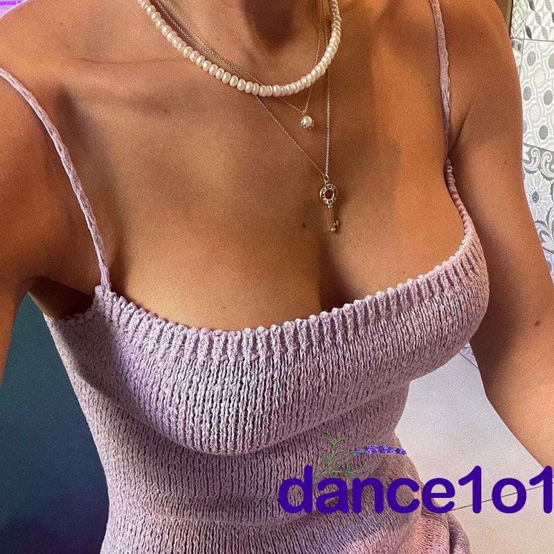 Đầm hai dây màu sắc thanh lịch cho nữ