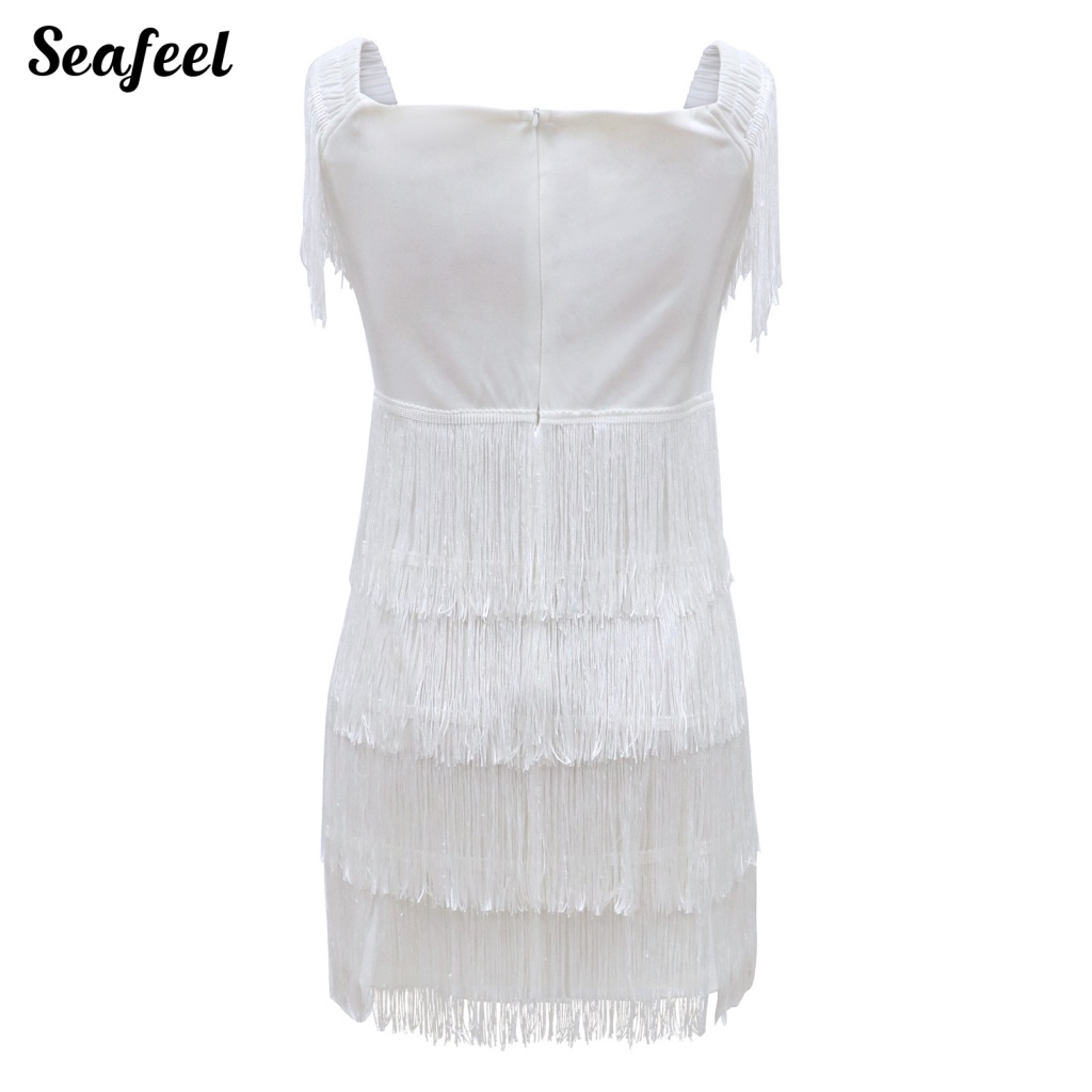 Váy body Phối Tua Rua Chống Mài Mòn Thời Trang Quyến Rũ Cho Nữ