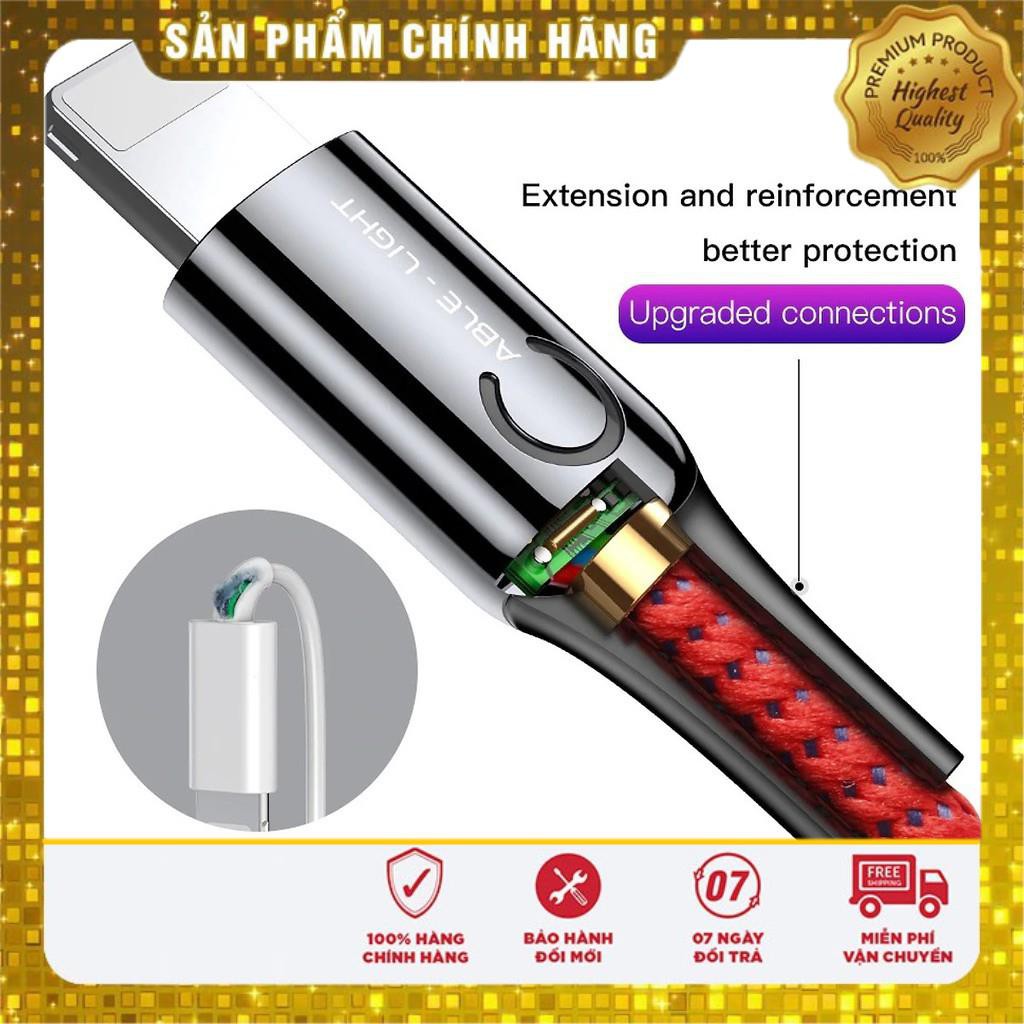 Dây cáp sạc lightning tự ngắt cho iphone ipad hiệu Baseus C Shape Light trang bị Led báo sạc - Hàng nhập khẩu