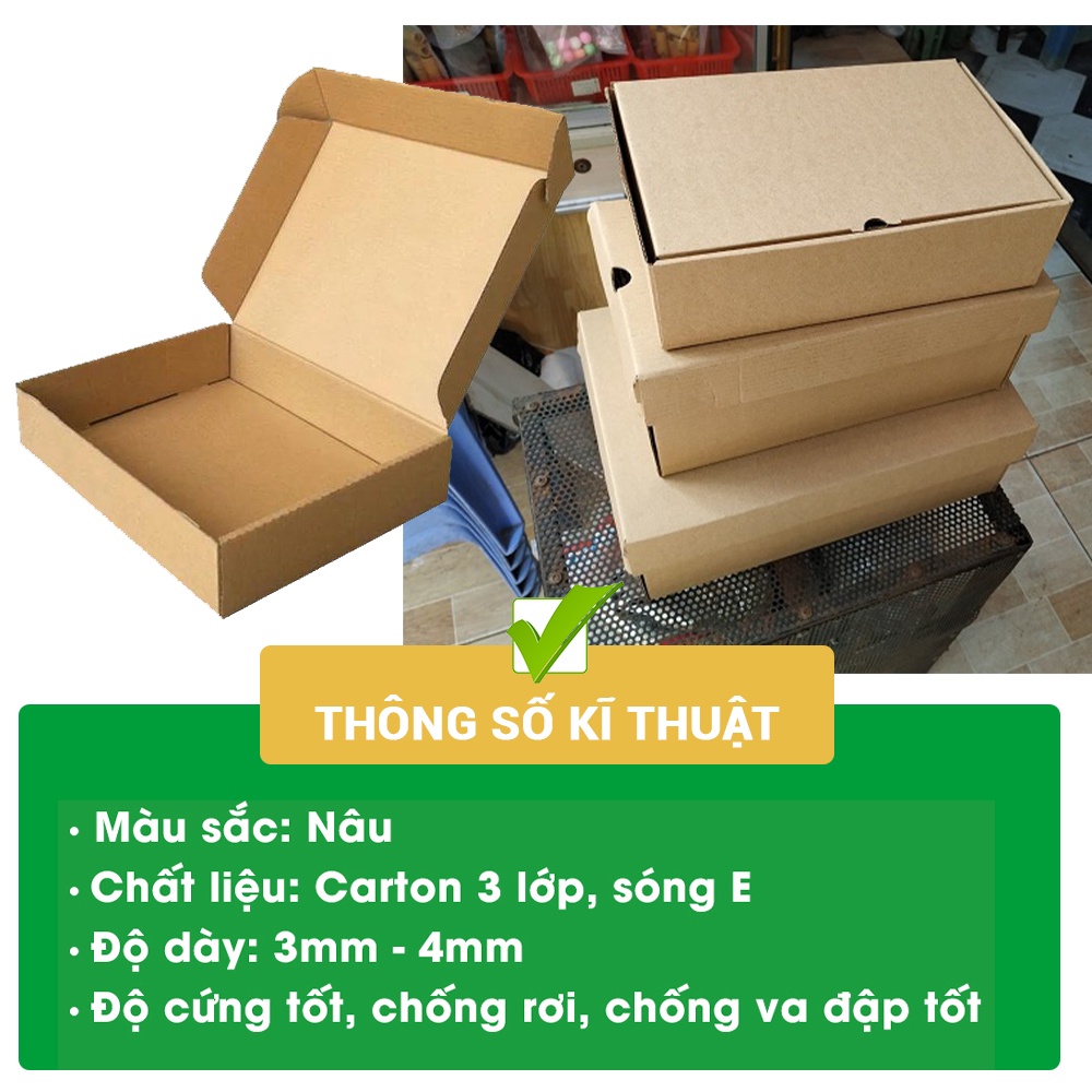 Hộp giấy carton nắp gài size 30x20x5 [combo 10 hộp]
