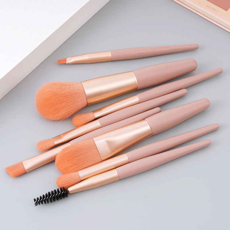 Set 8 Cọ Trang Điểm Phấn Nền Phấn Phủ Phấn Mắt Lông Mày Lông Mi Mini Tiện Lợi